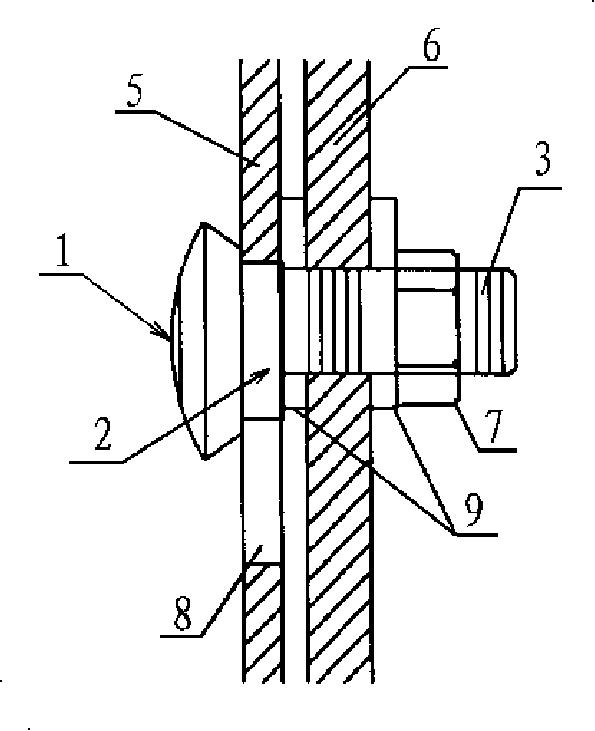 Eccentric screw bolt and its assemblage and construction method