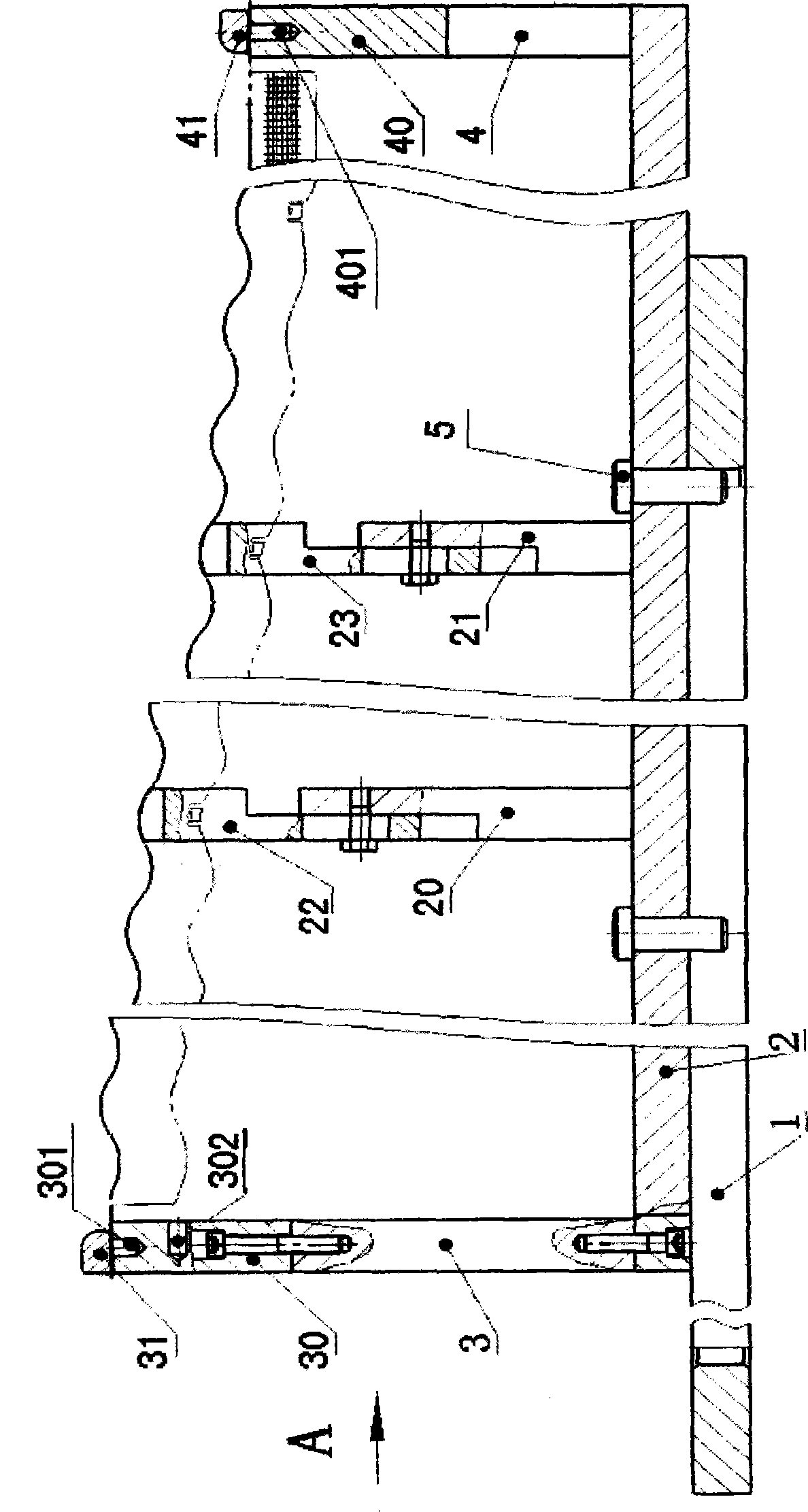 Process equipment for laser machining air film group holes and shape of multi-ring wave large heat shield