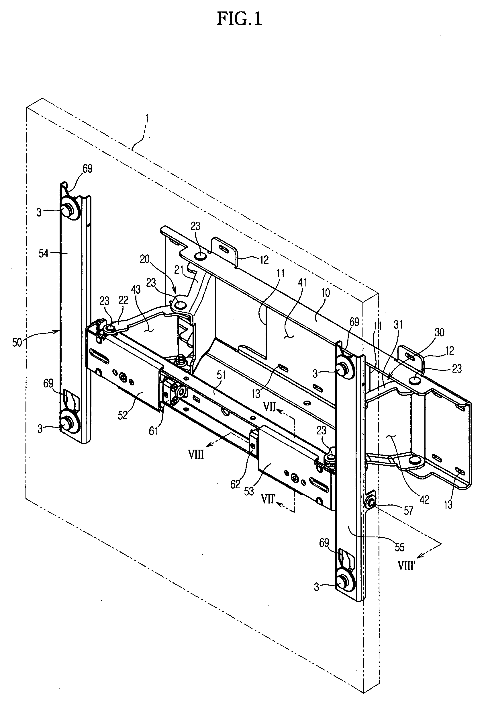 Supporting device of display unit