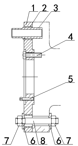 Device and method of main shaft flange end connecting hole machining in water pump