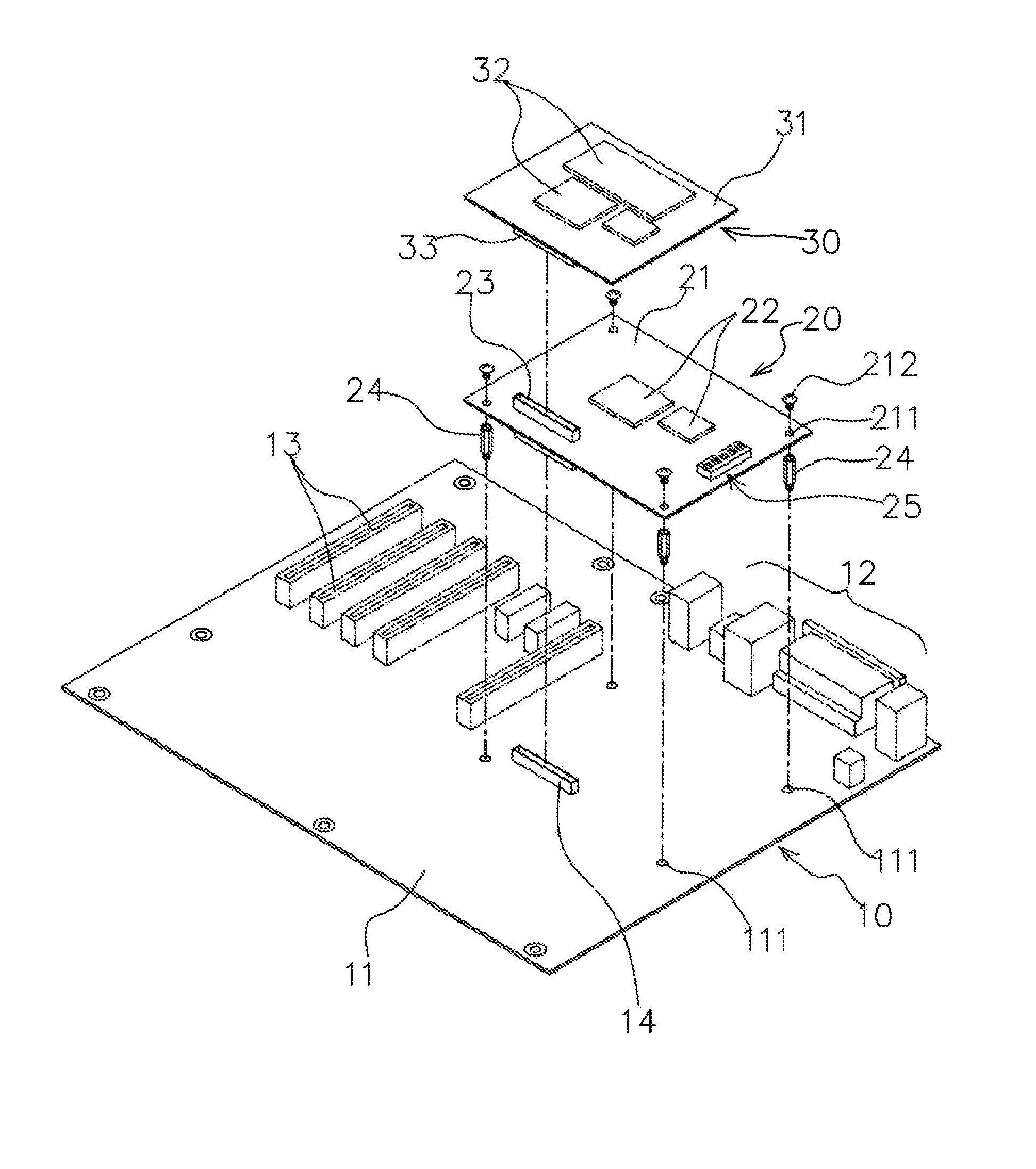 Computer-on-module debug card assembly and a control system thereof