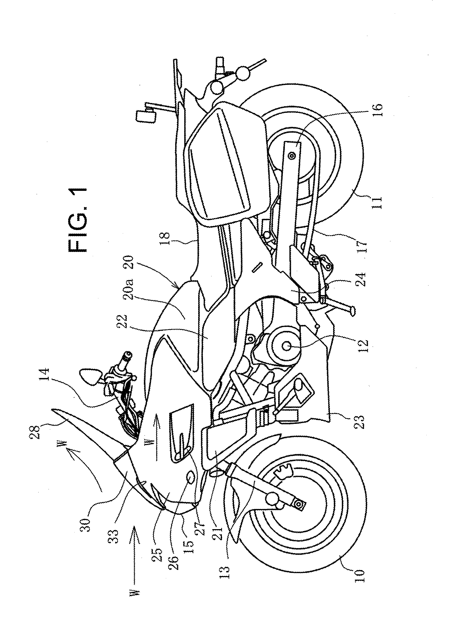 Vehicle with windscreen