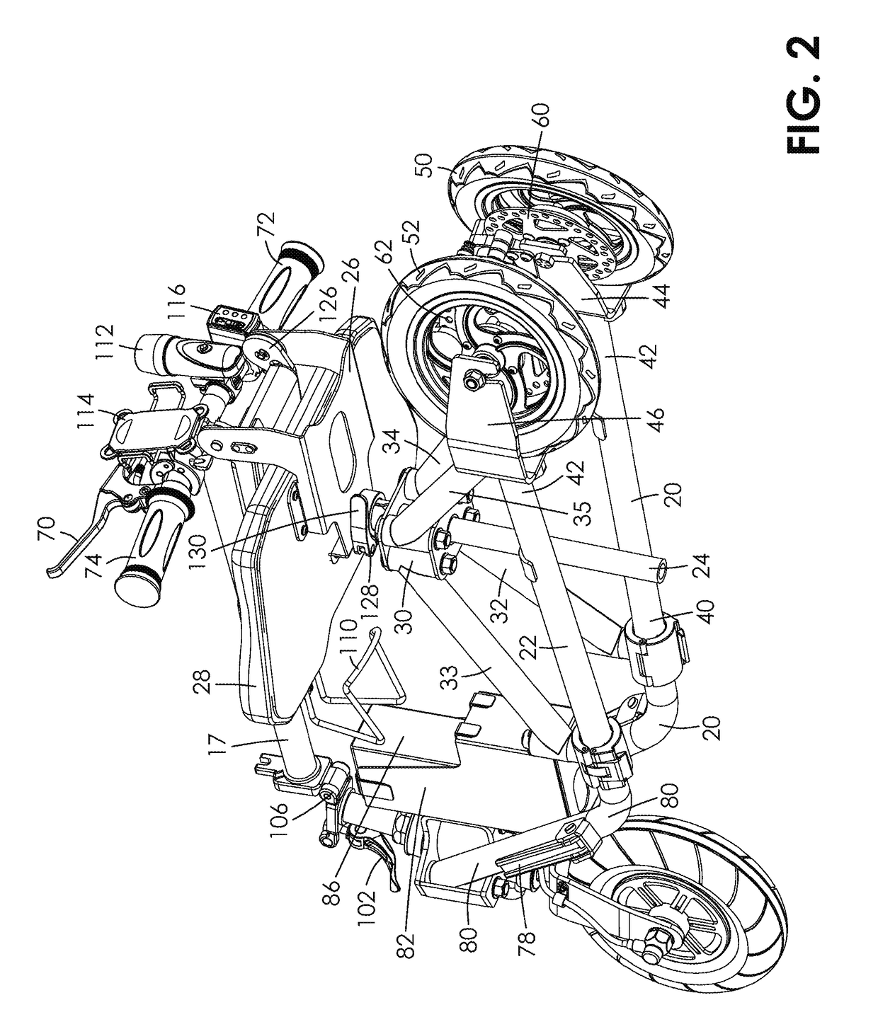 Motorized collapsible scooter for use as an assistive mobility device