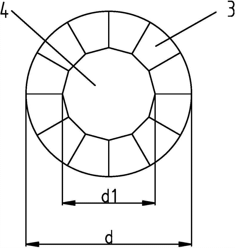 85-facet diamond with internal twelve-arrow structure