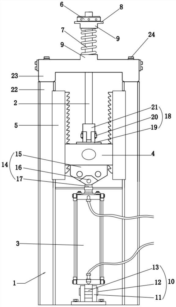 Tensioning device suitable for slag salvaging machine