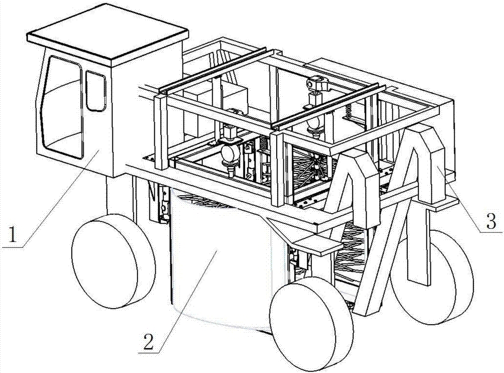 Vertical double-cylinder harvesting machinery capable of performing continuous harvesting work
