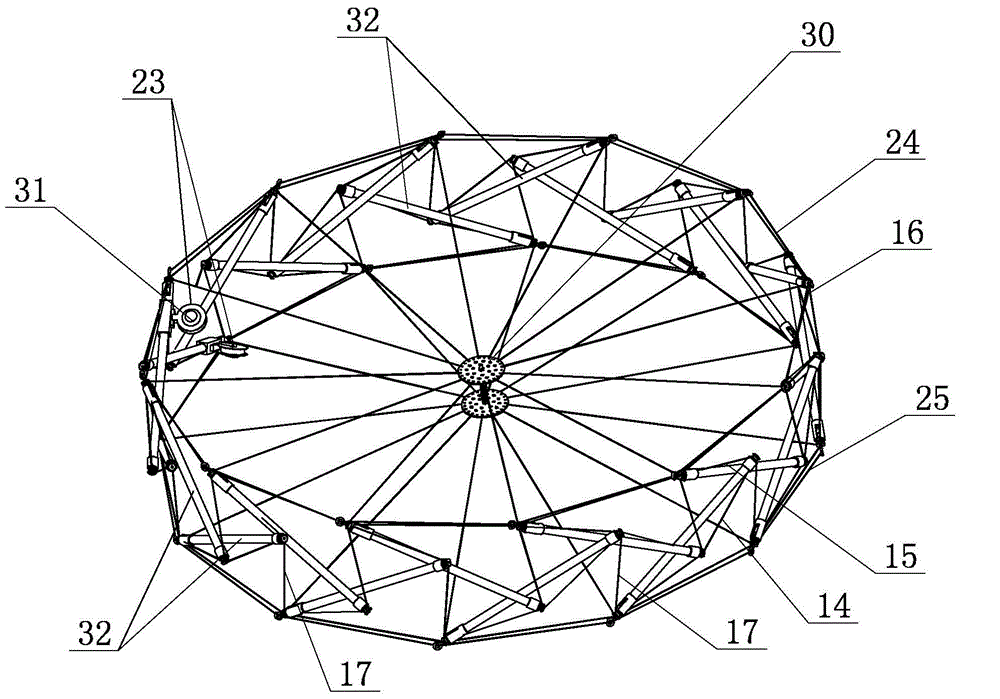 Spatially extendible annular tensioning integrated antenna mechanism