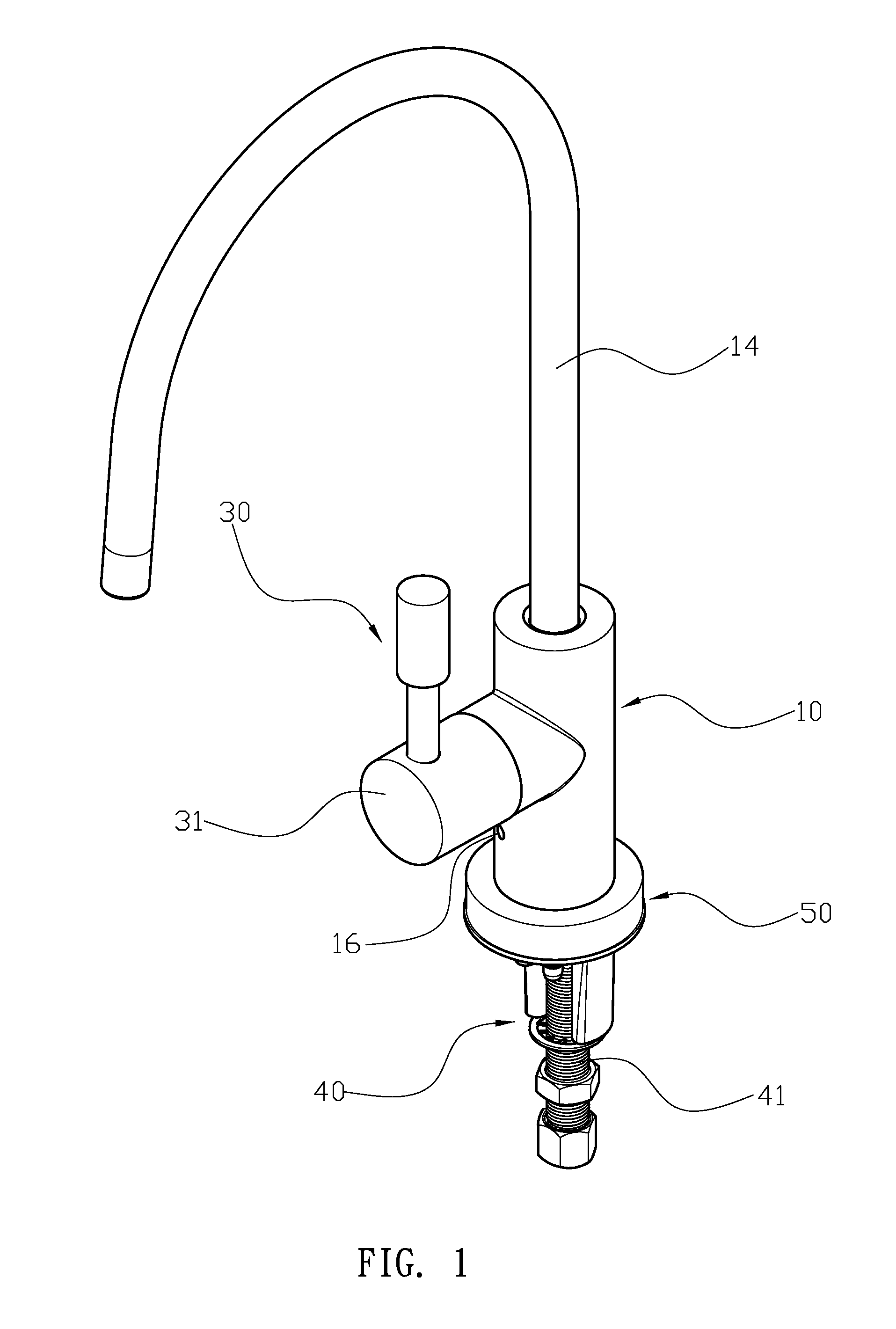Drinking water faucet with air gap to discharge waste water