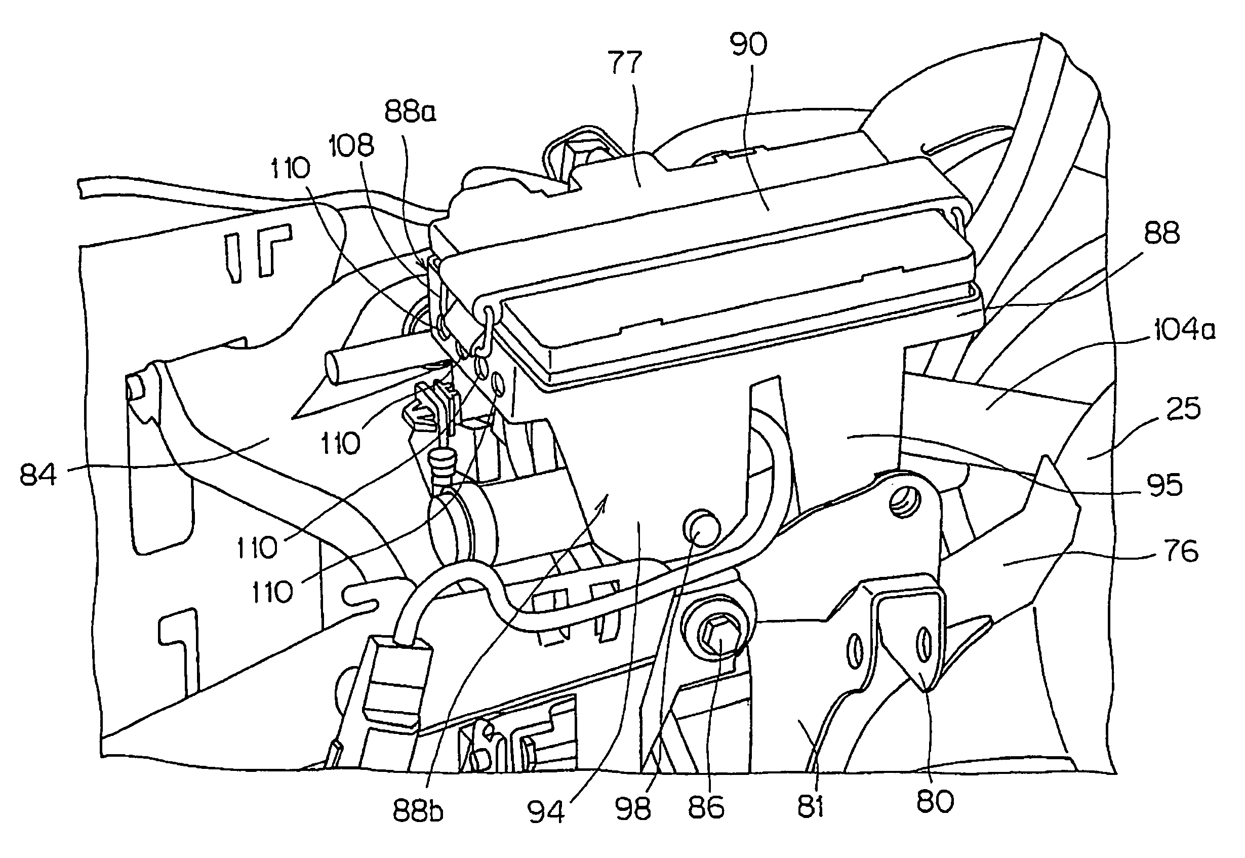 Saddle-type vehicle including front-end mounted radiator, controller case and controller heat shield
