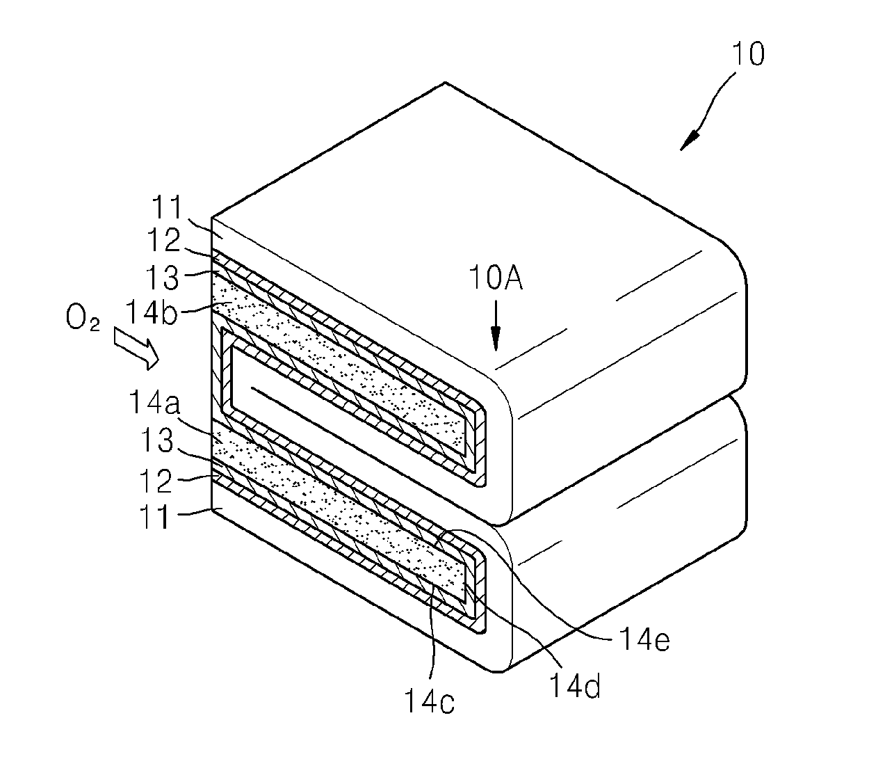 Metal-air battery having folded structure and method of manufacturing the same