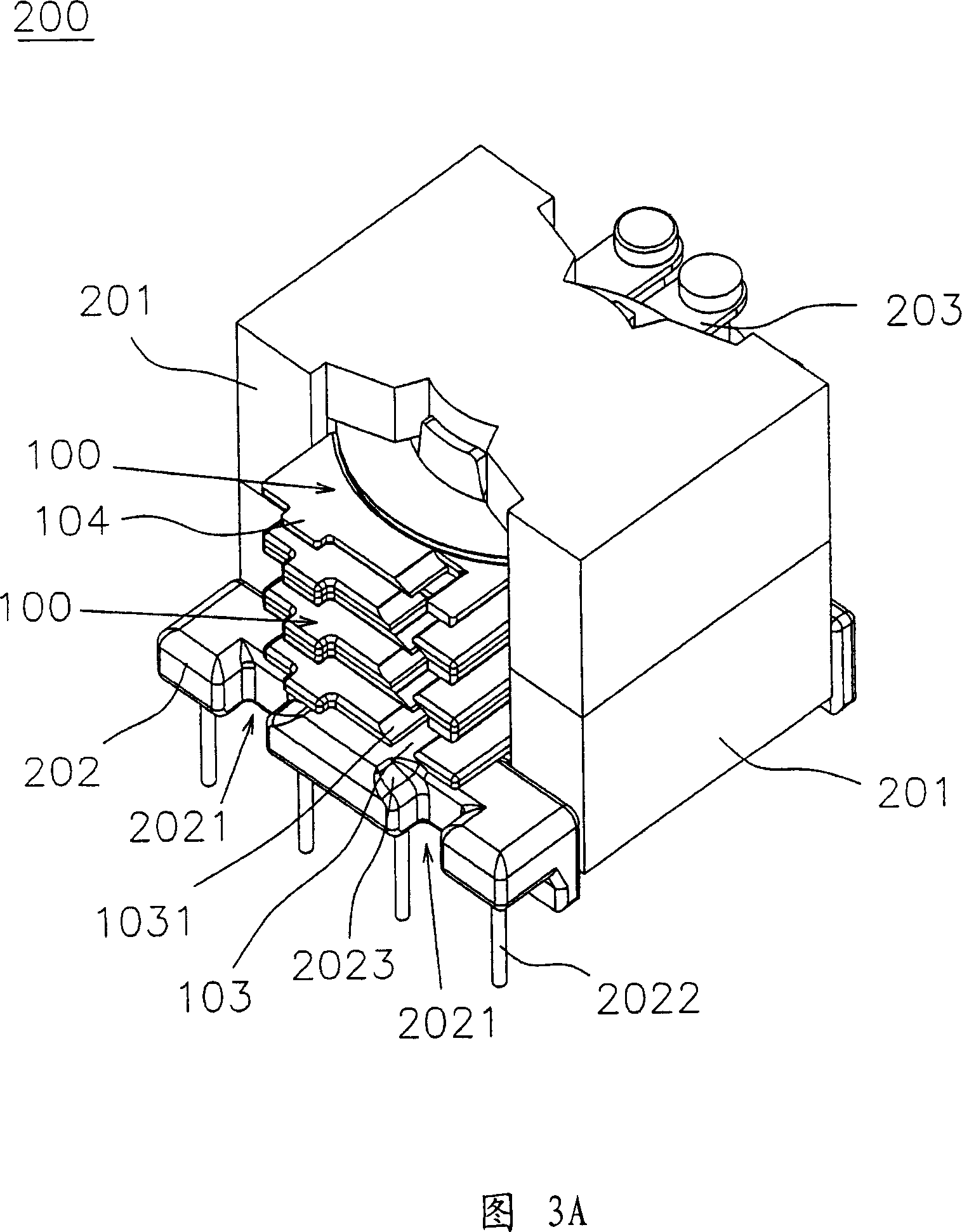 Transformer with wound single unit