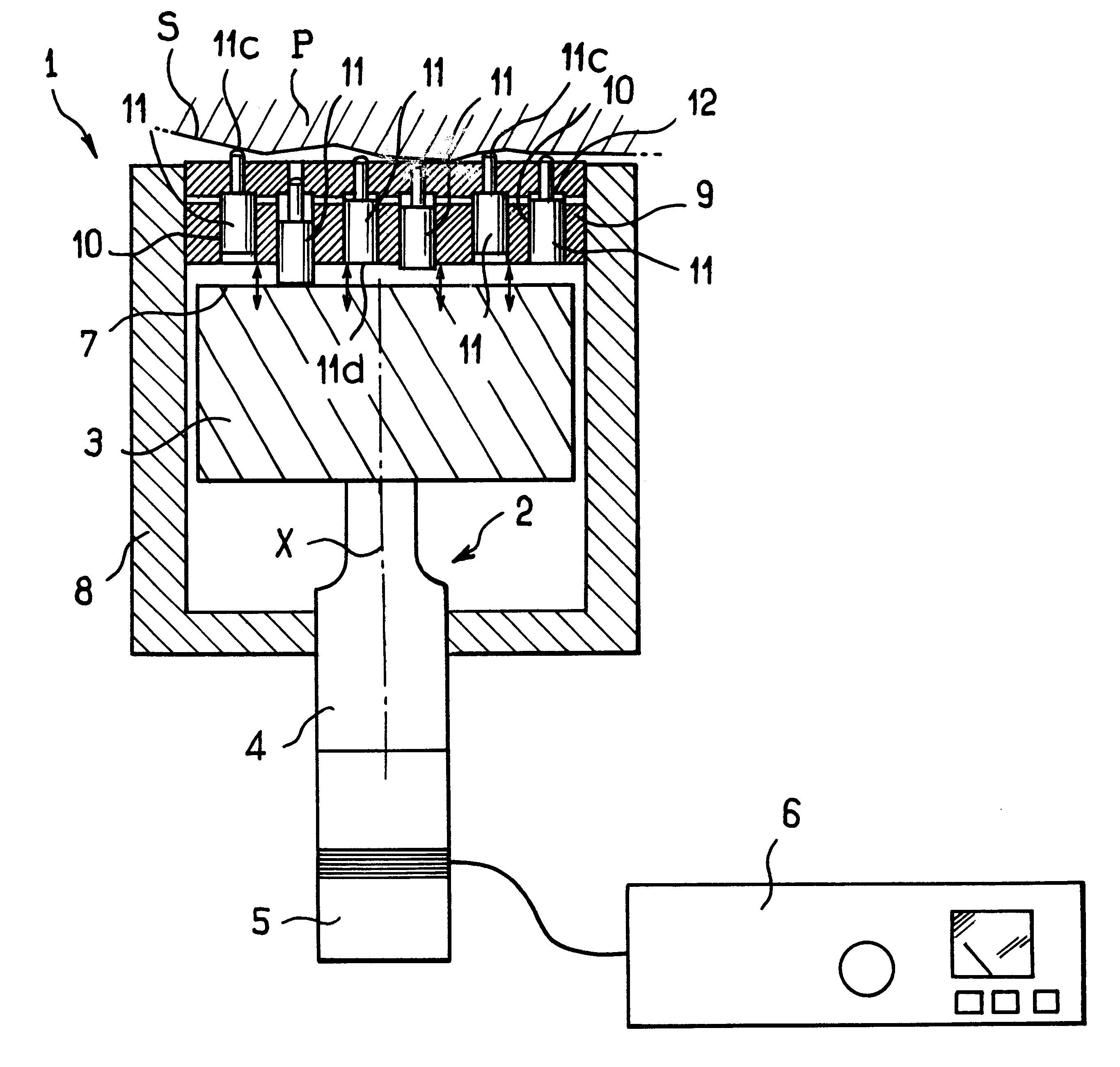 Apparatus for surface treatment by impact