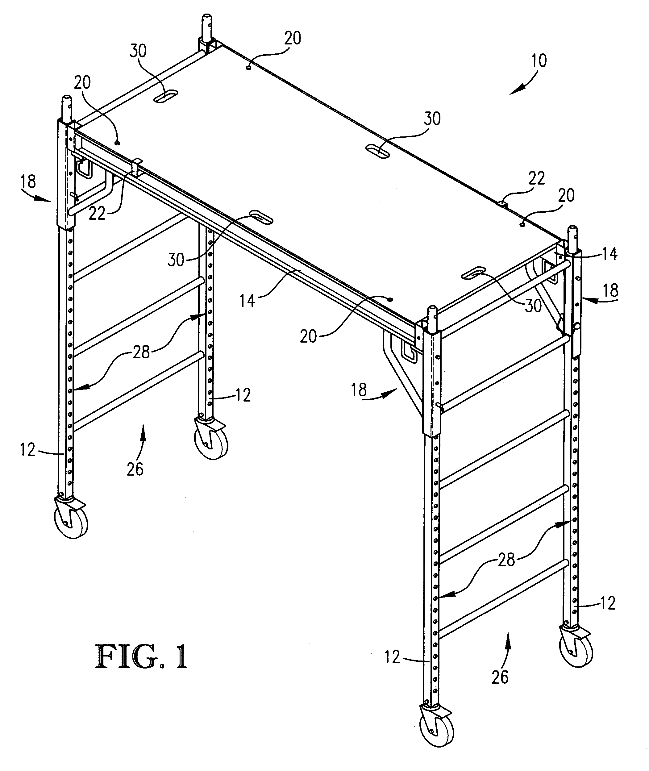 Utility scaffolding having safety features