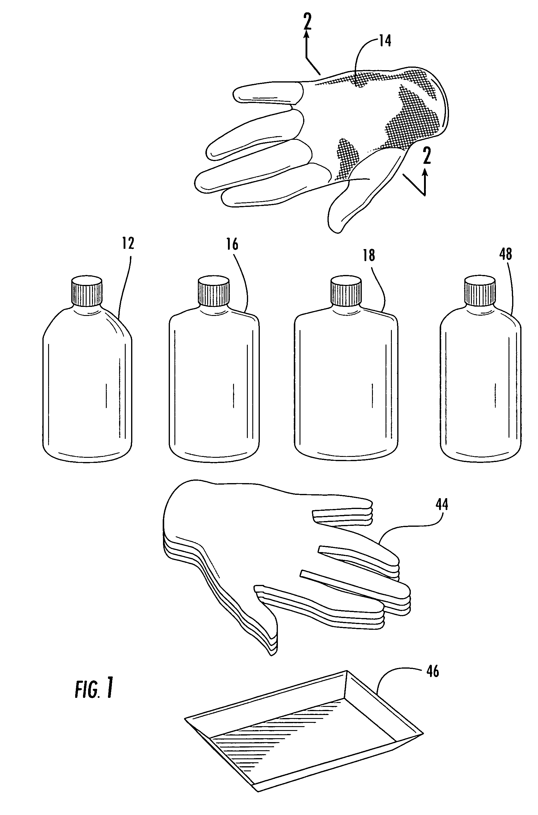 Applicator glove for application of staining compositions and self-tanning kit including same