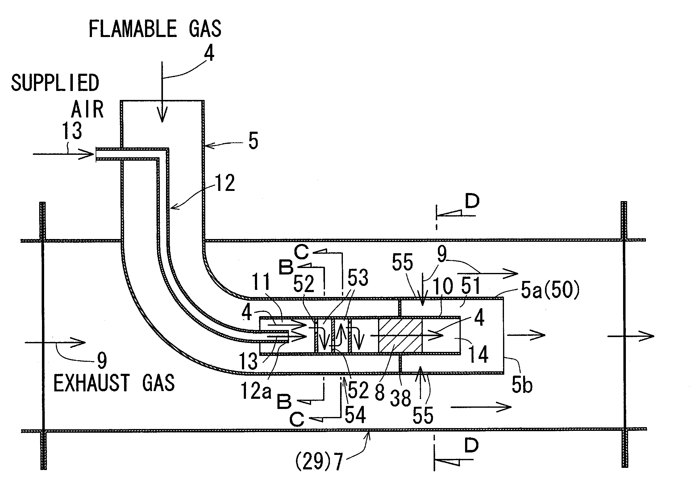 Exhaust Device for a Diesel Engine