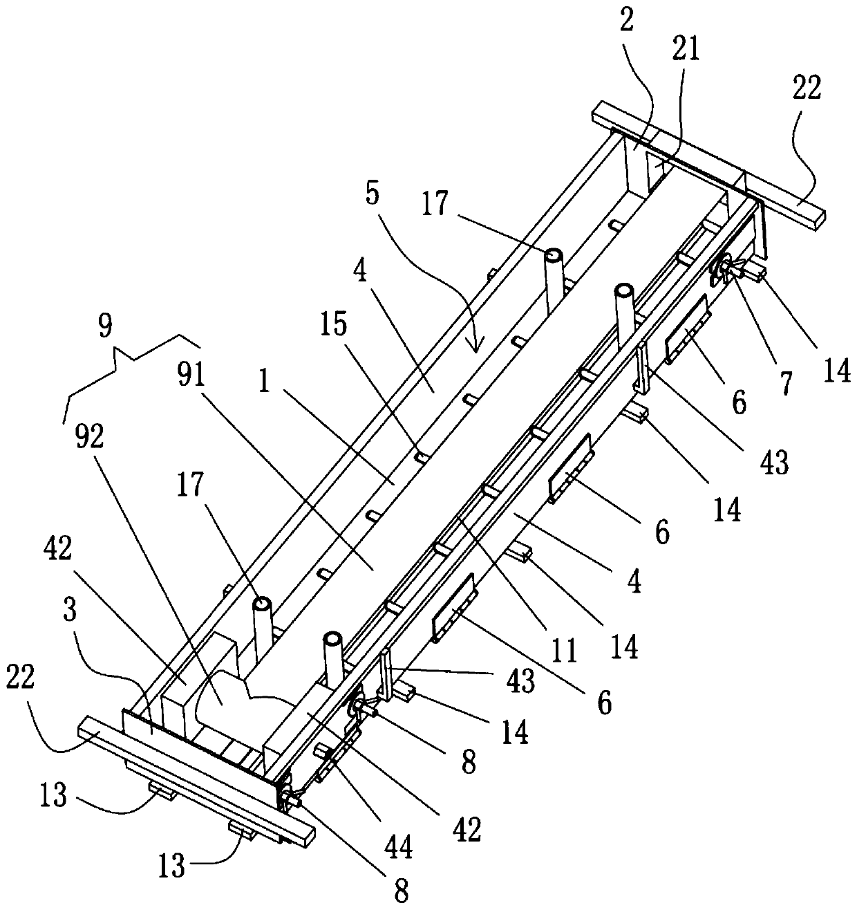 Preparation mold for fabricated bypass type drainage groove for highway pavement