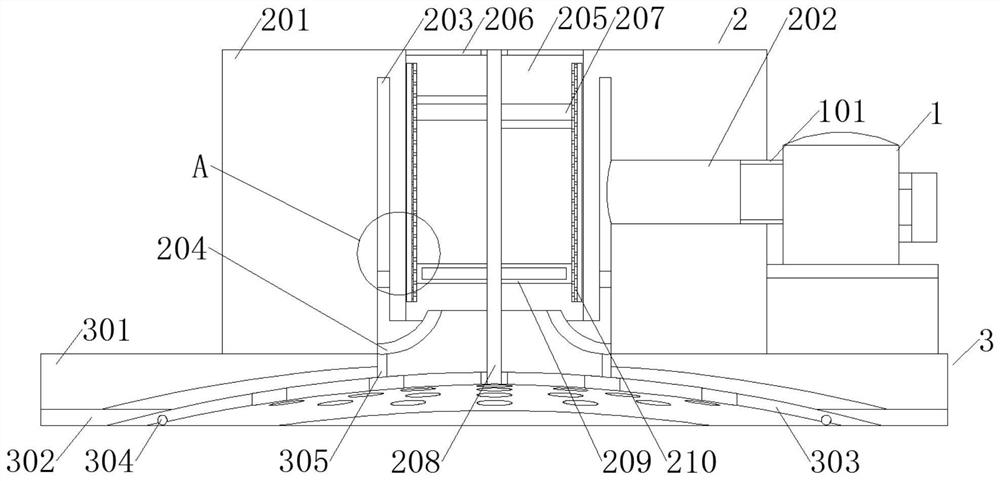 Shared driving device with efficient lampblack discharging function