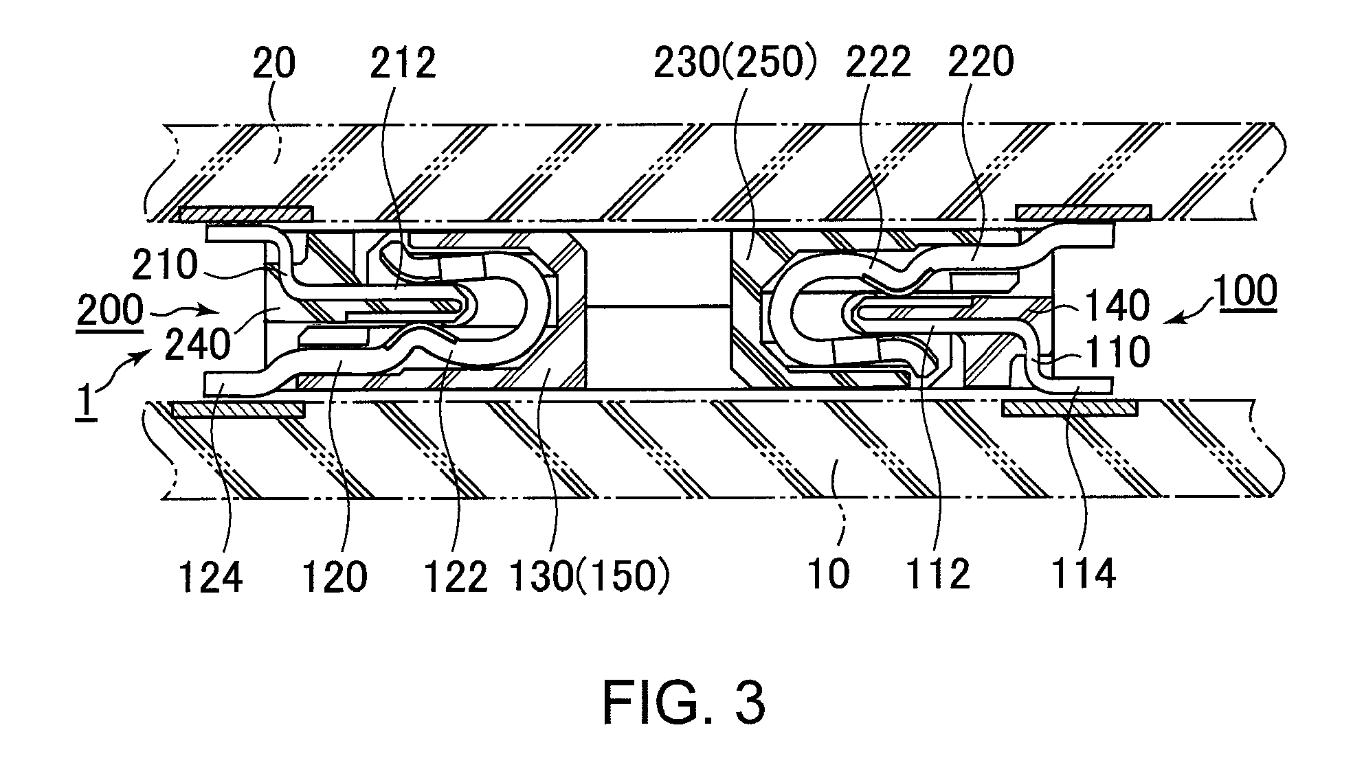 Connector assembly including first connector and second connector configured to be mounted on a circuit board and easily mated