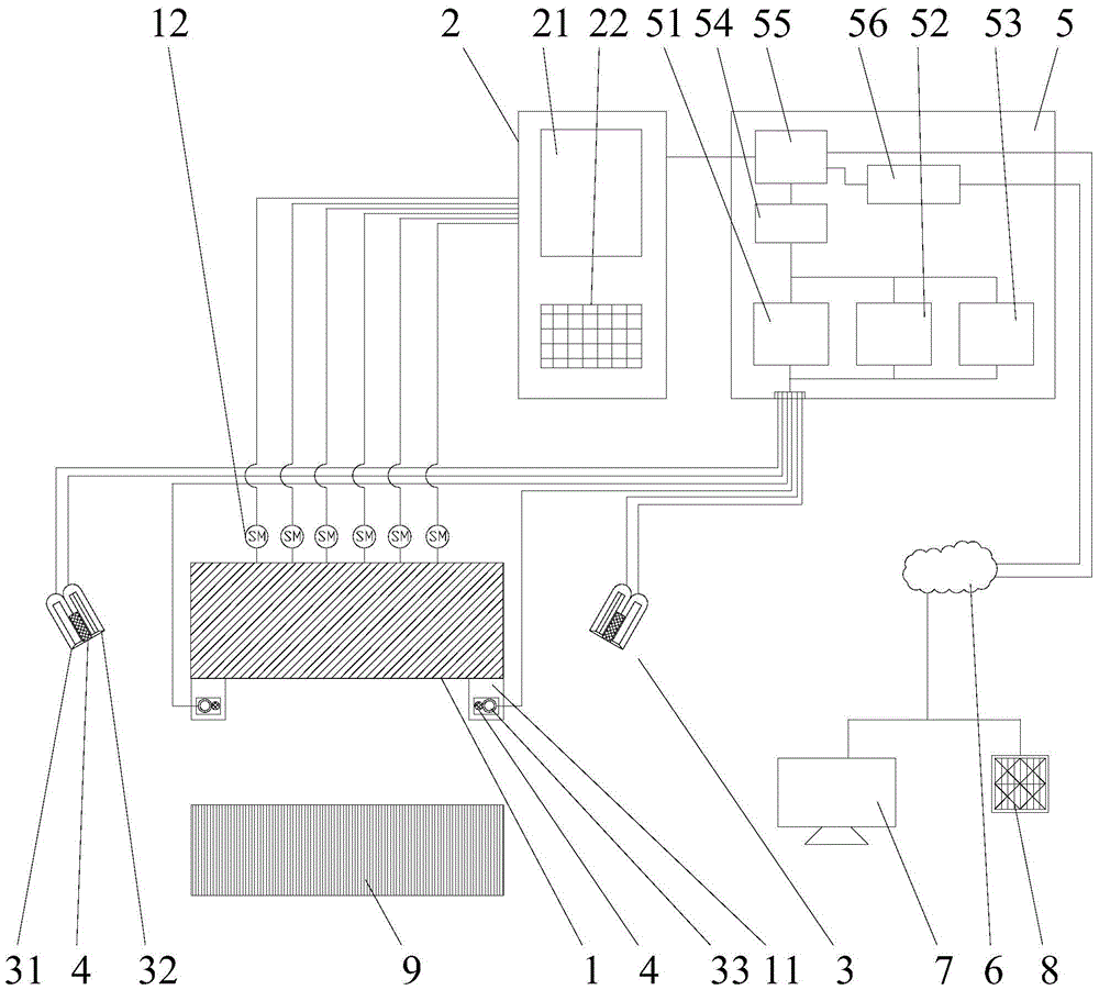 A bridge crane system with visual aid