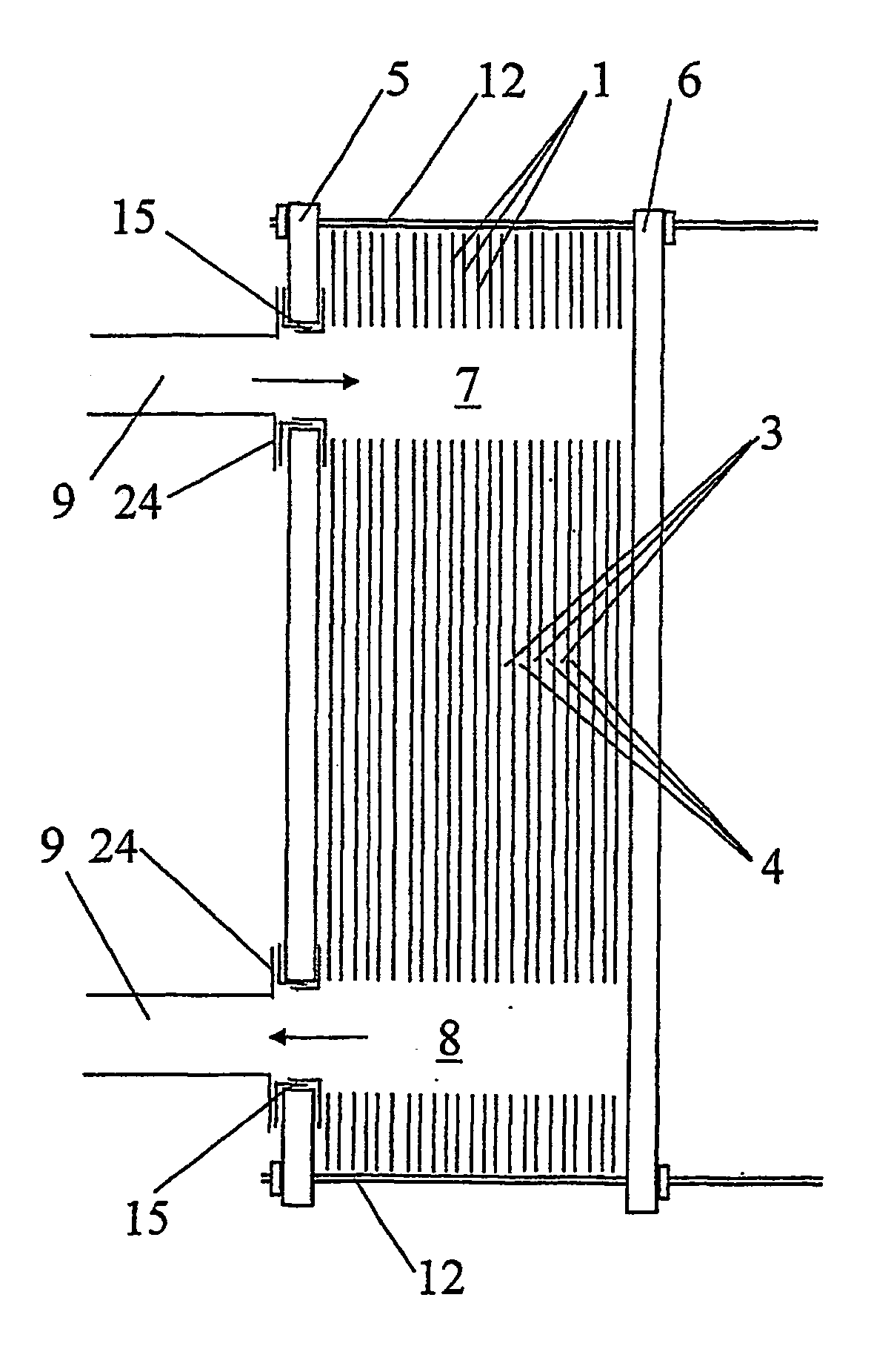 Lining device for a plate heat exchanger