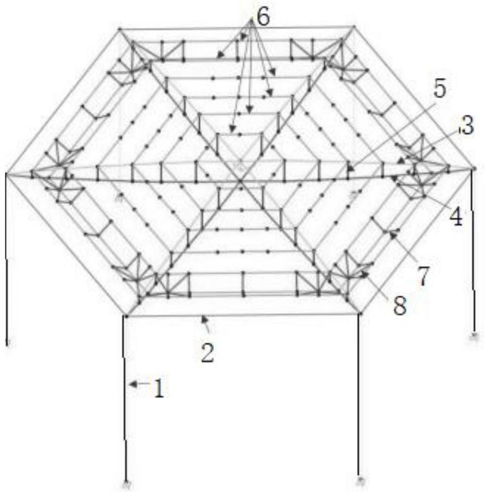 Self-anchored polygonal photovoltaic support system