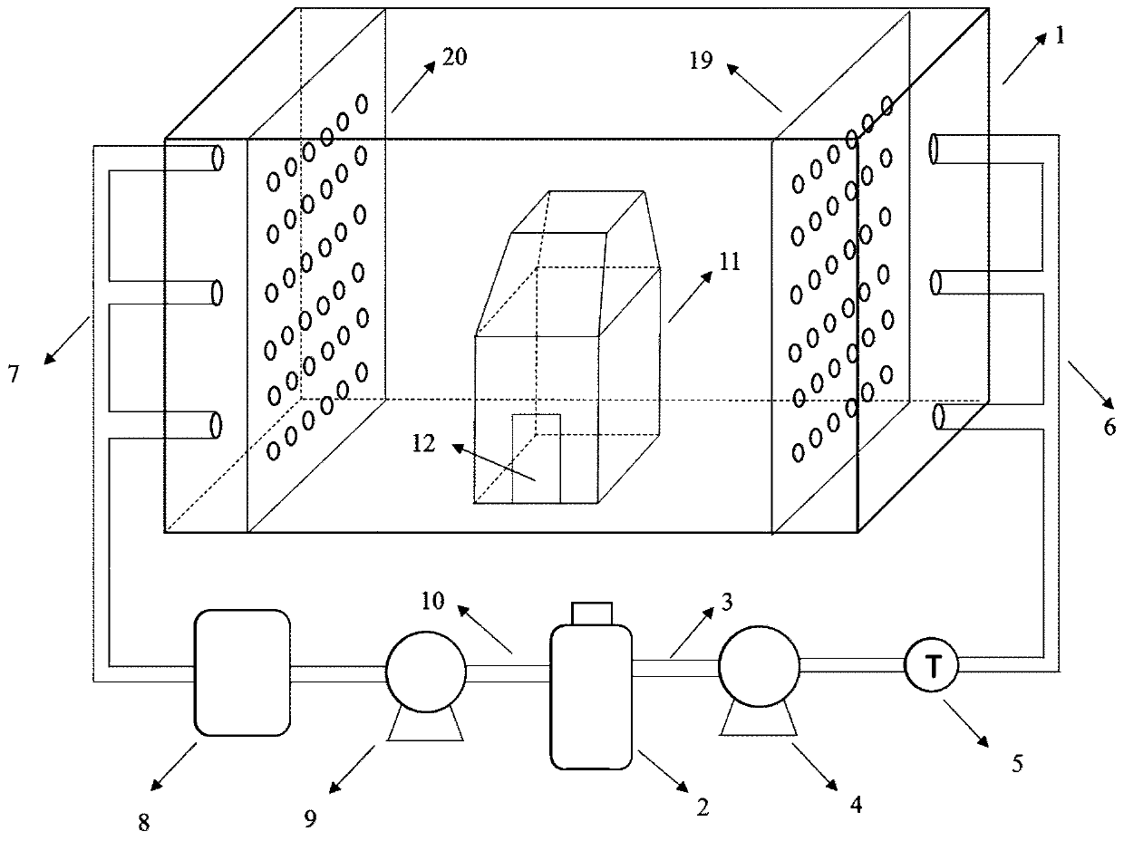 Thermal insulation and heating experimental device and experimental method of polar drilling platform derrick