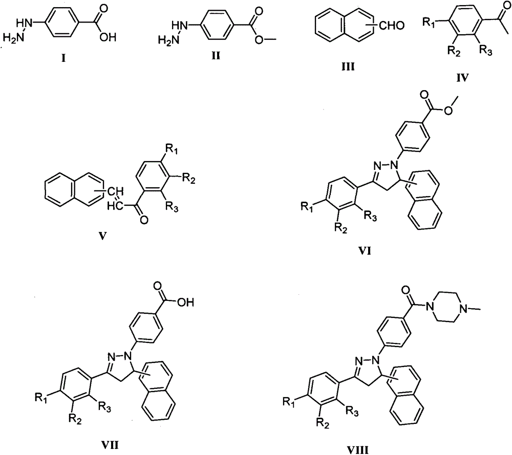 Preparation method of dihydropyrazol piperazine derivatives containing naphthalene ring skeleton and application in anti-cancer drugs
