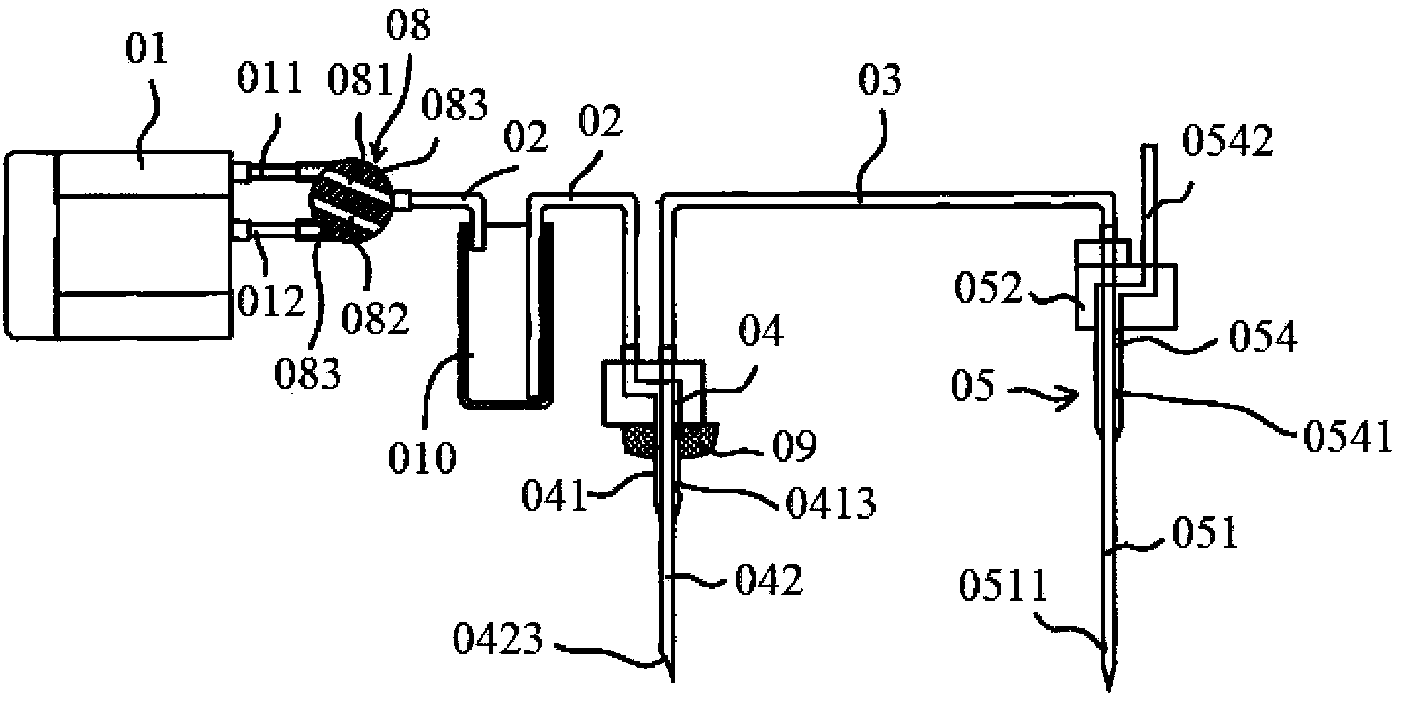 Dispensing method used for injection powder bottle and dispensing device