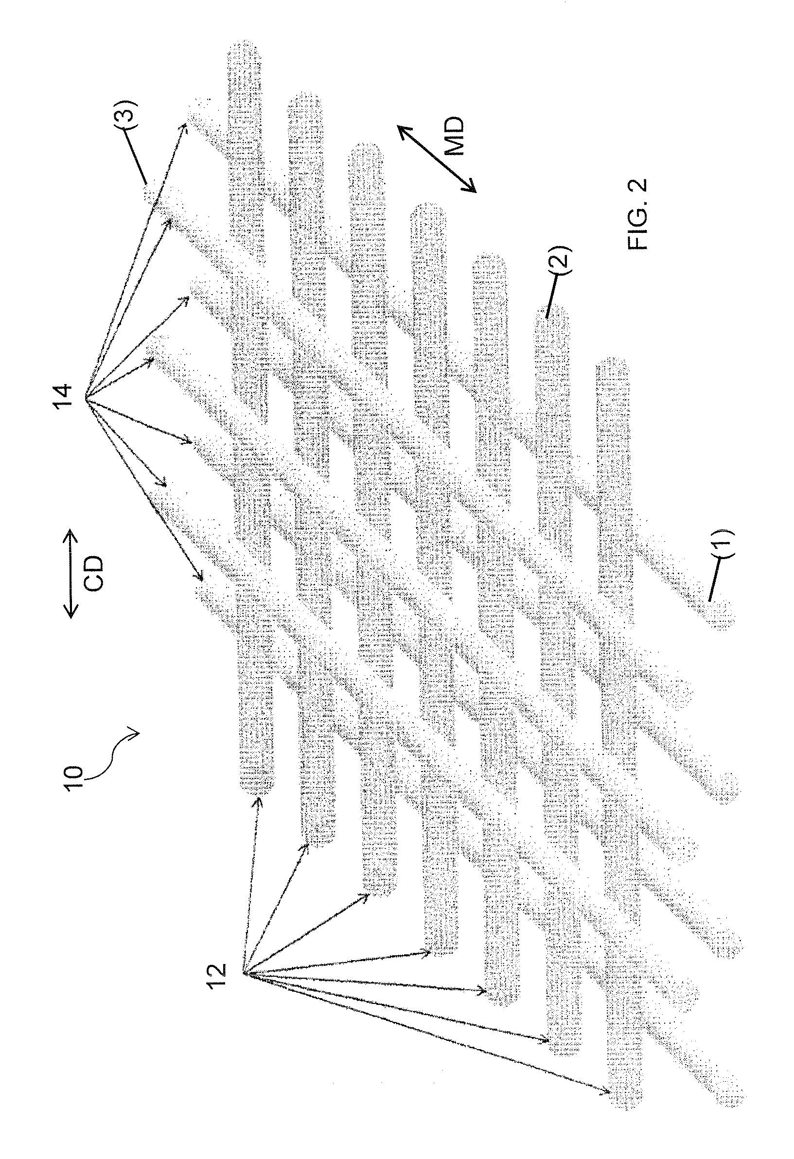 Pad comprising an extruded mesh and method of making thereof