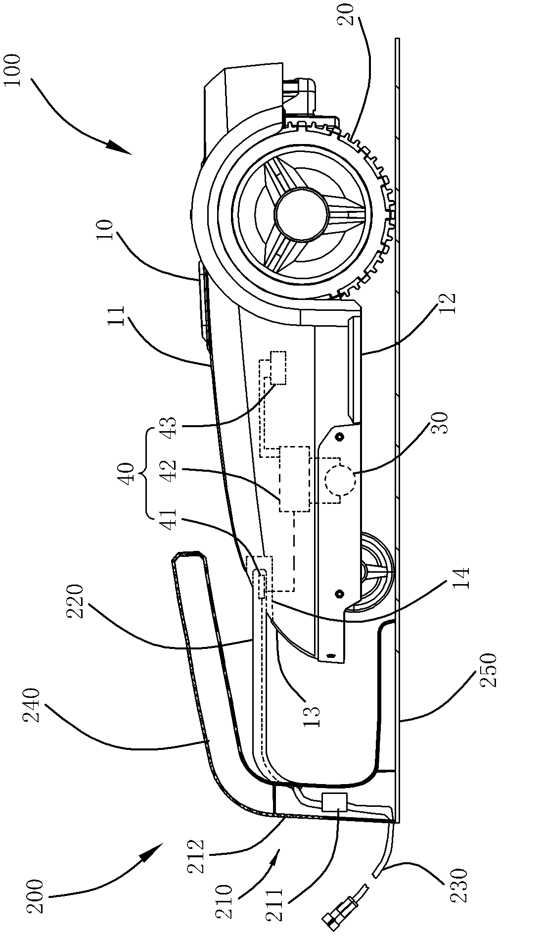 Mower and butt-joint charging system