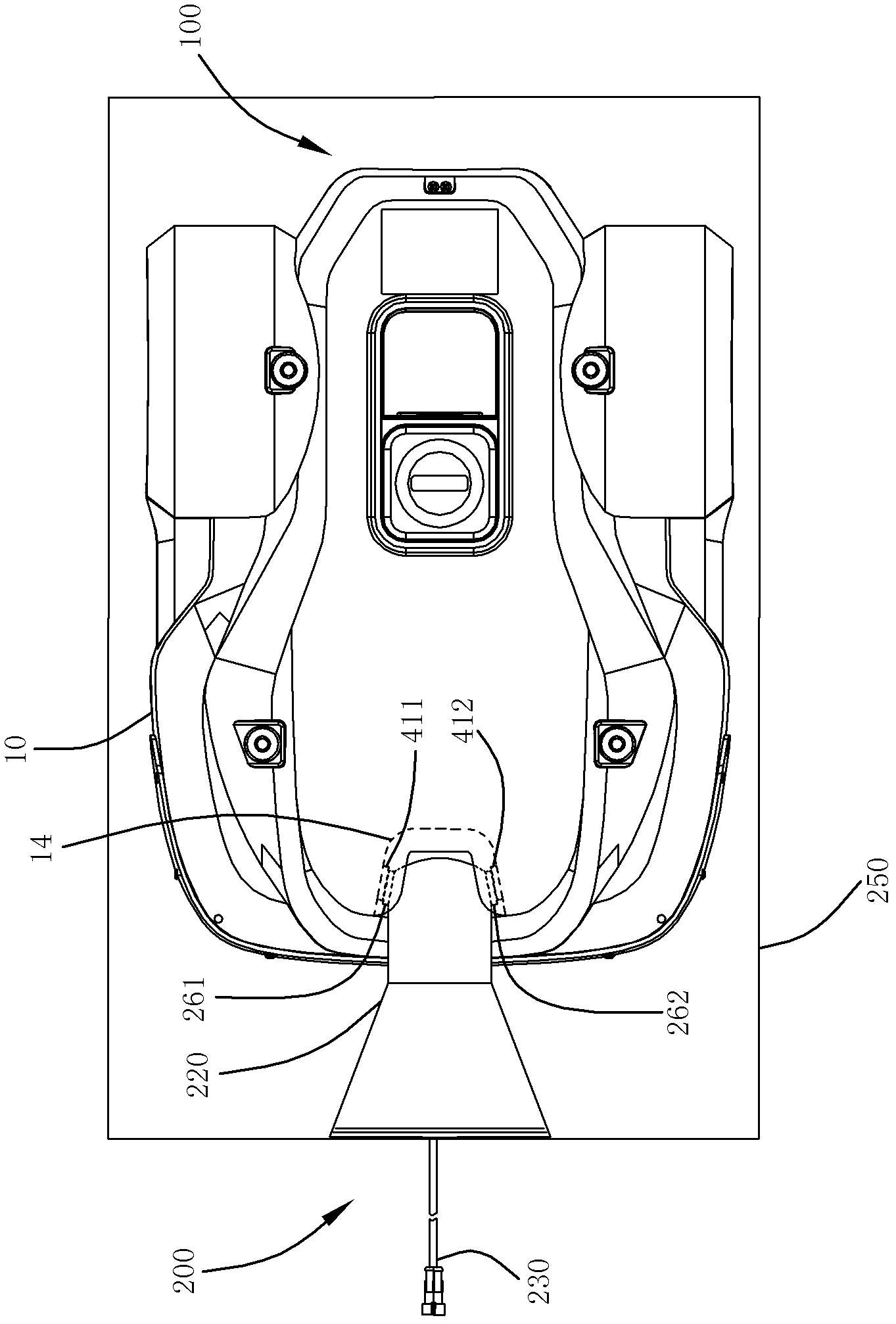 Mower and butt-joint charging system