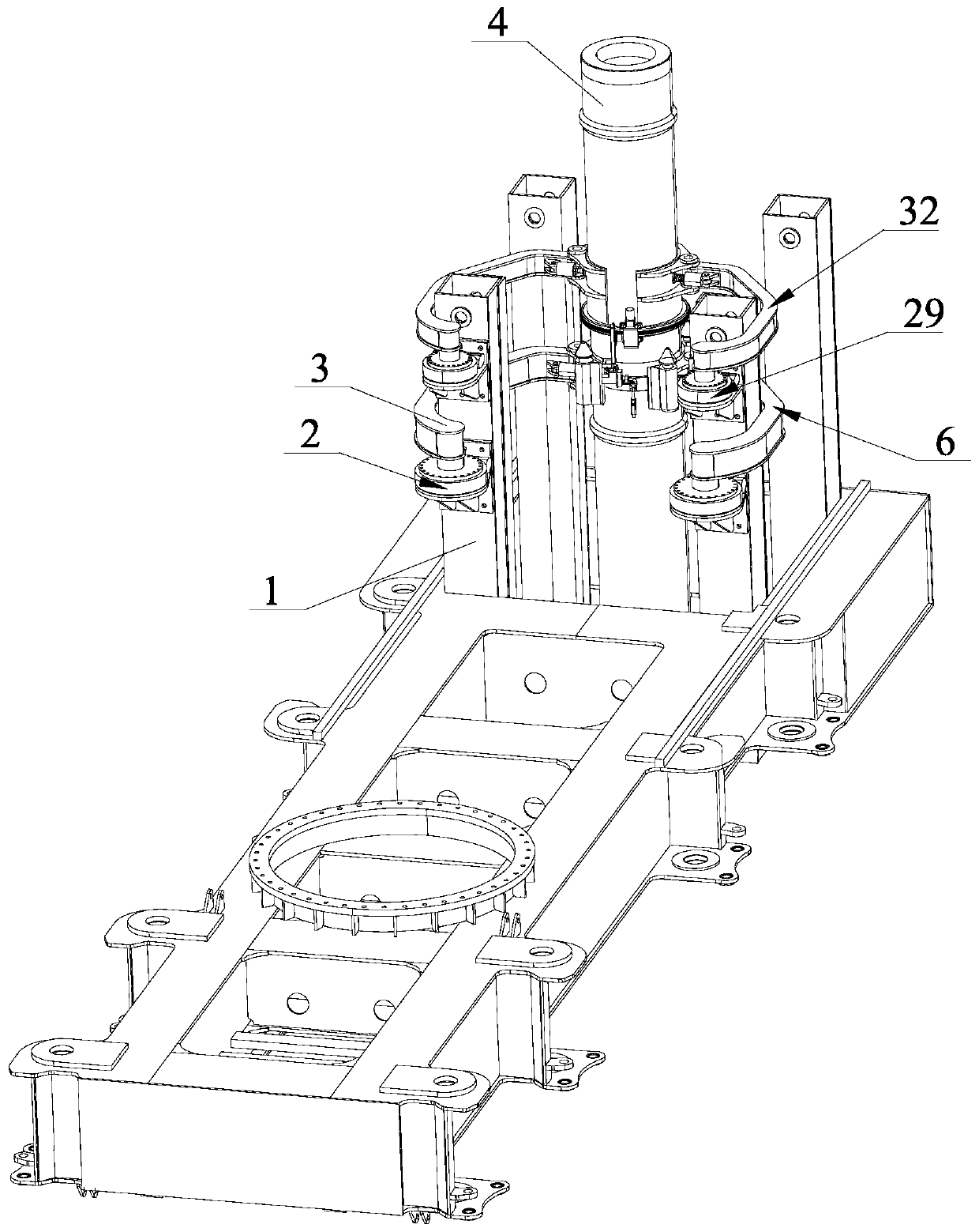 Device for aligning concentricity and carrying out automatic welding during planted pile butt joint