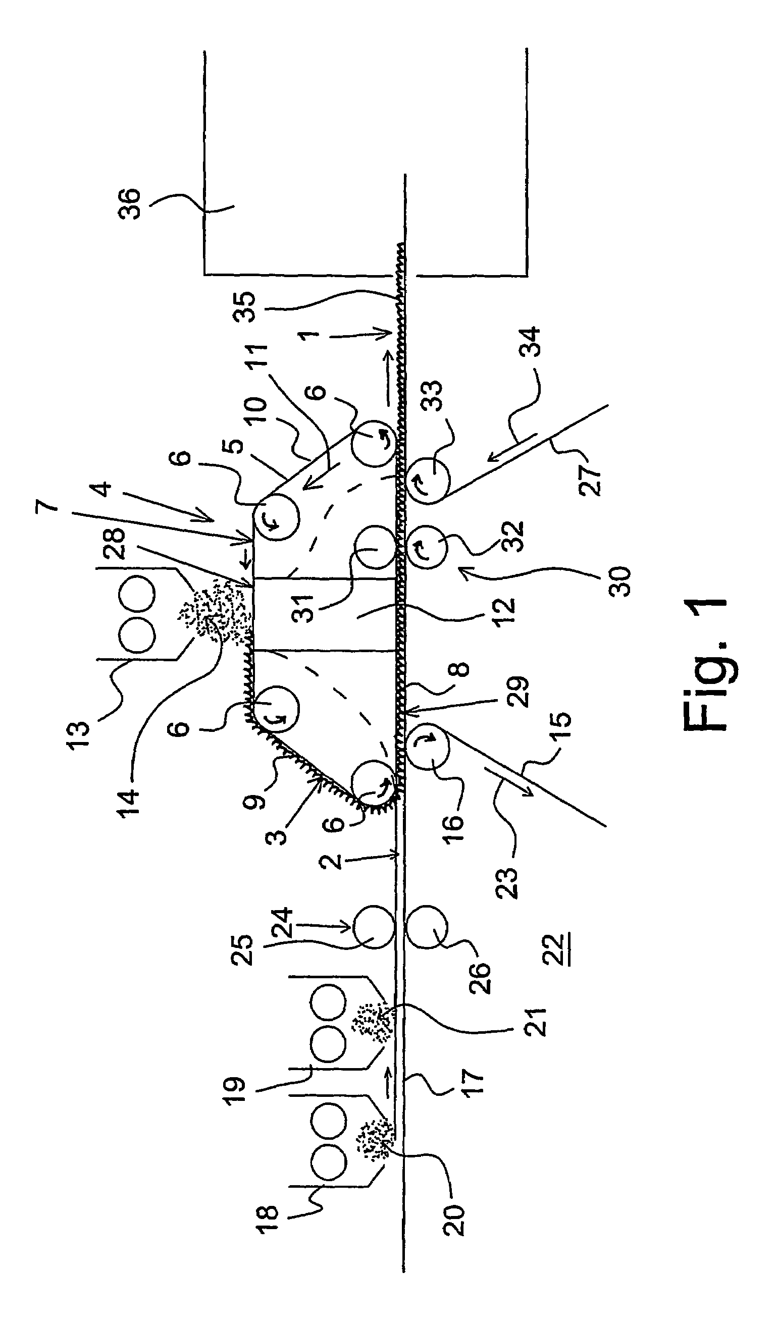 Method and apparatus for dry forming of a fabric