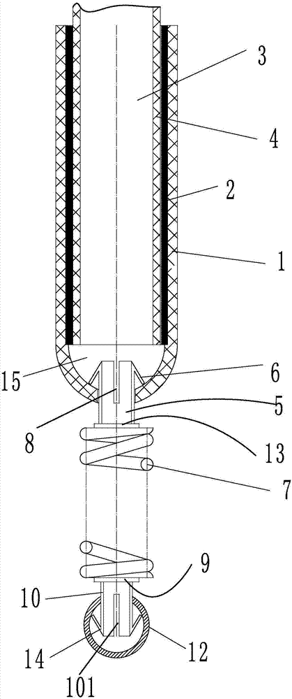 Electric wire or cable threading bended protective pipe device