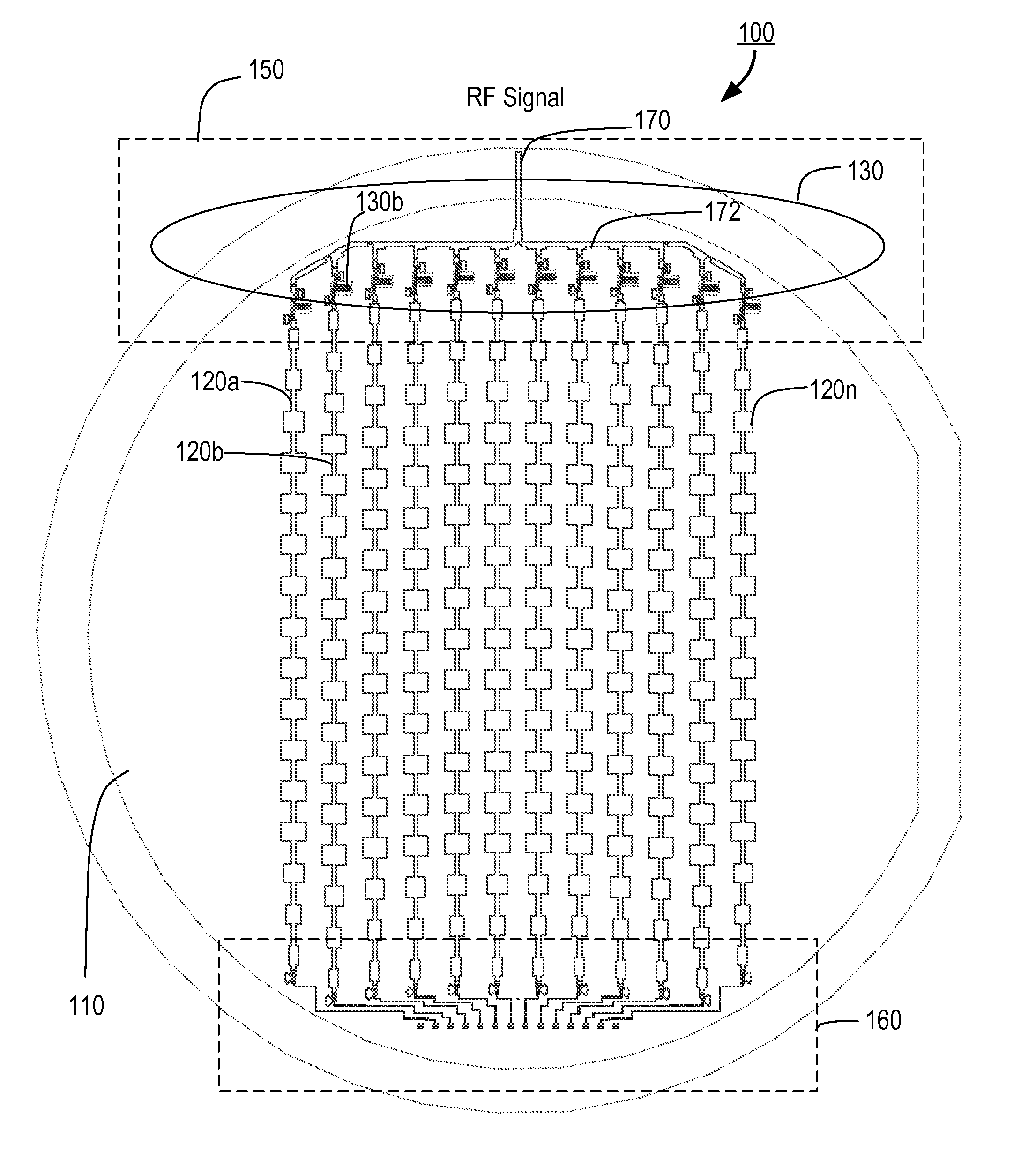 Wafer scanning antenna with integrated tunable dielectric phase shifters