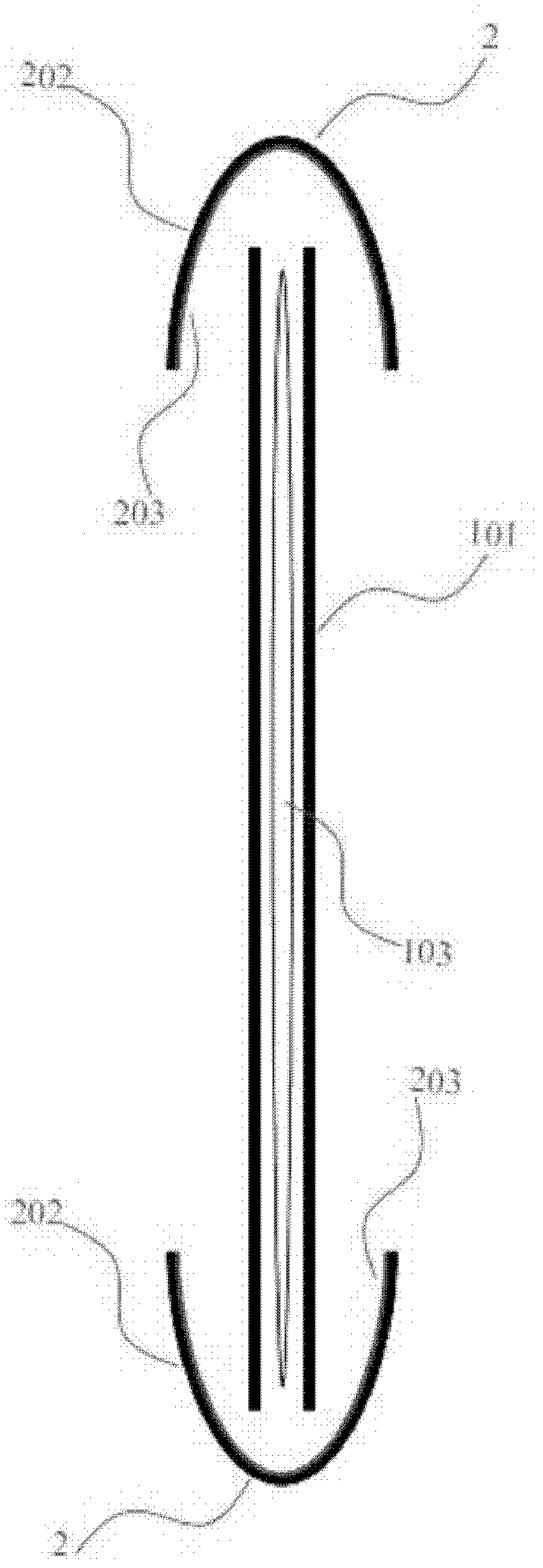 Inflating bag sealed with binding base material and manufacture process for same