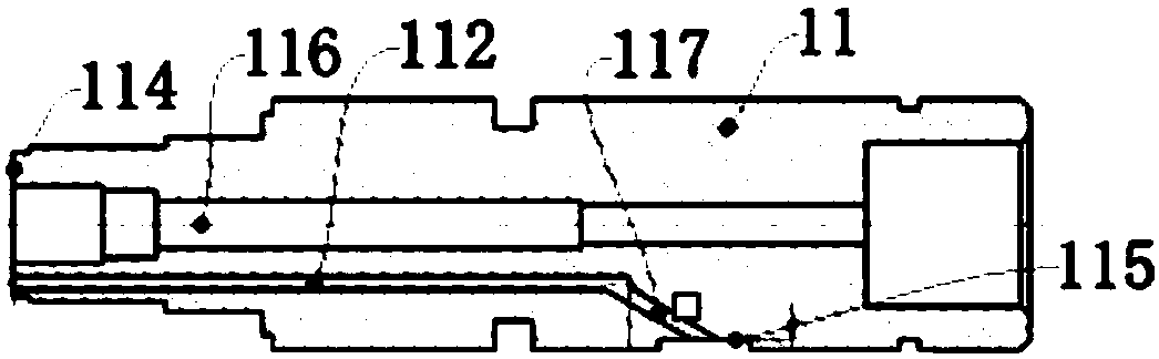 Oil injector for parameter test in cylinder of diesel engine and machining method thereof