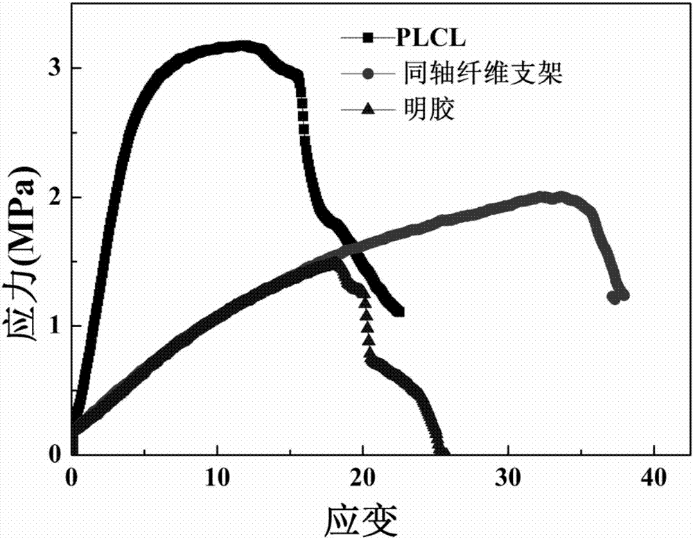 Application of pH-sensitive coaxial polylactate caprolactone PLCL/gelatin double drug-loaded fiber scaffold