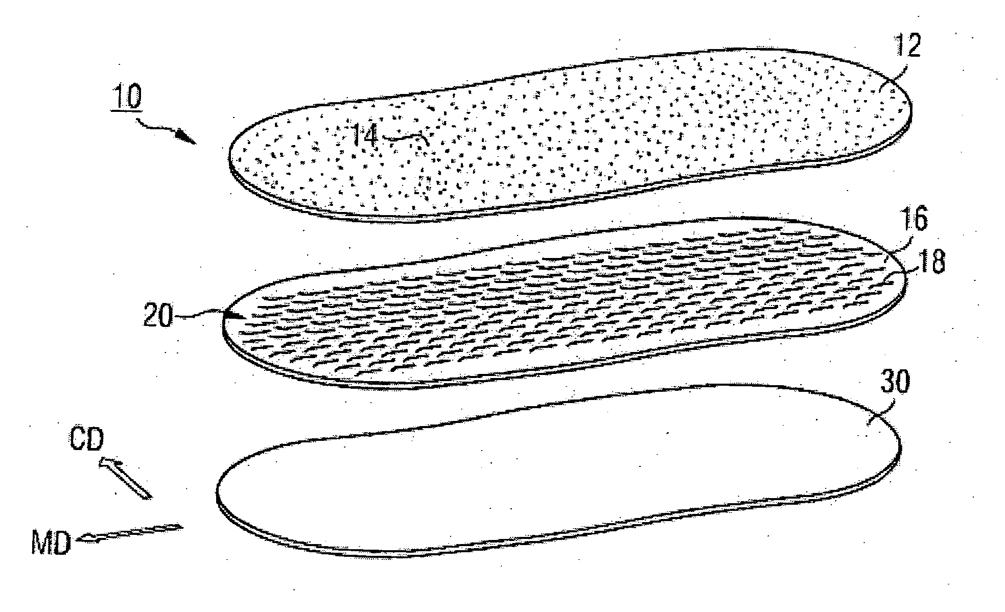 Extensible absorbent core and absorbent article