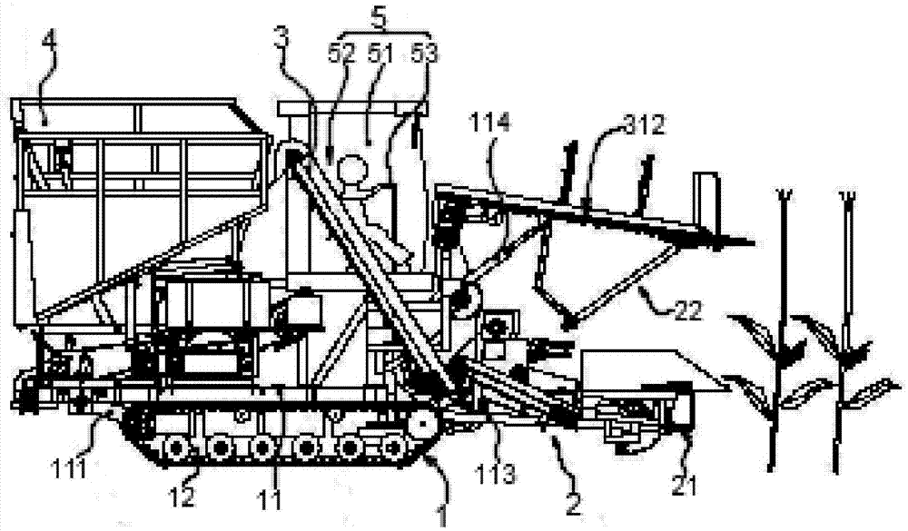 Stem cob harvesting type fresh corn harvester