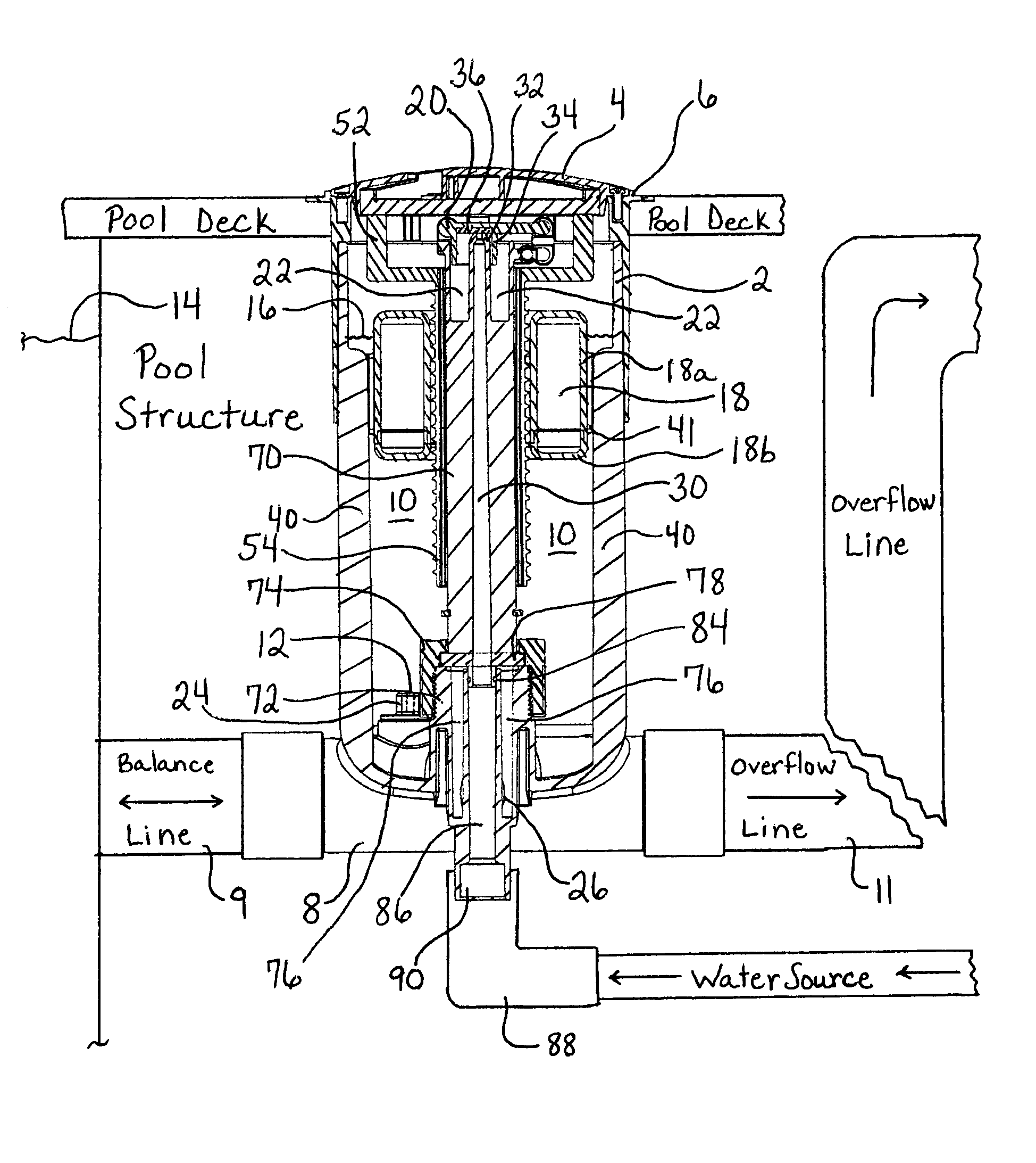 Swimming pool water leveler