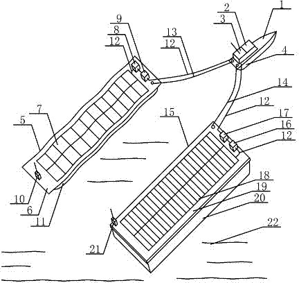 Water floating and driving type pile-free photovoltaic power station formed by solar cell assembly