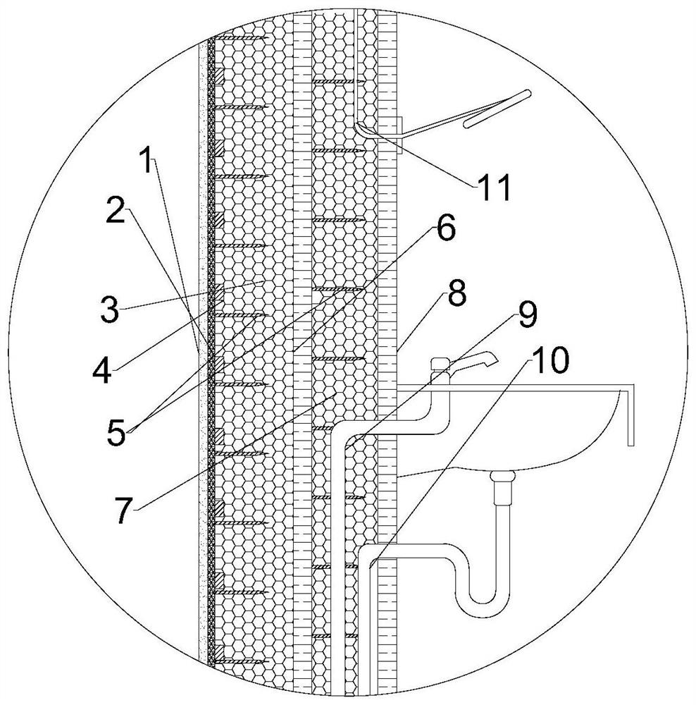 Composite building wall module, modular building wall and preparation method and application