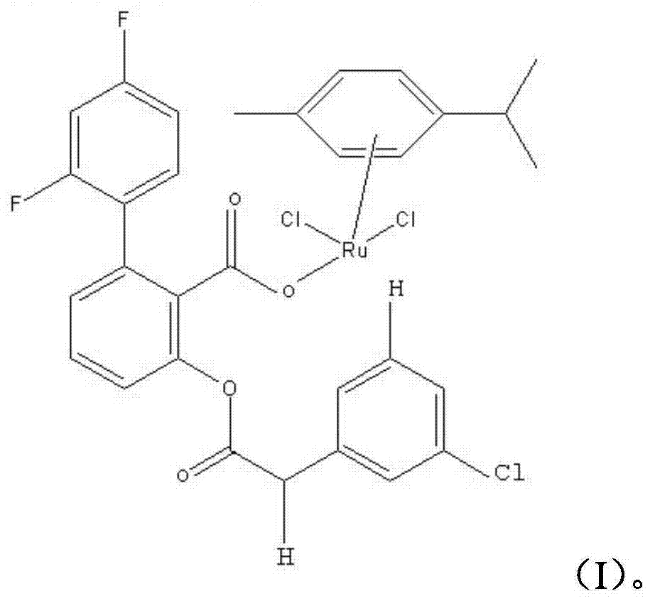 Fluorine benzene ruthenium compound and preparation method and application thereof