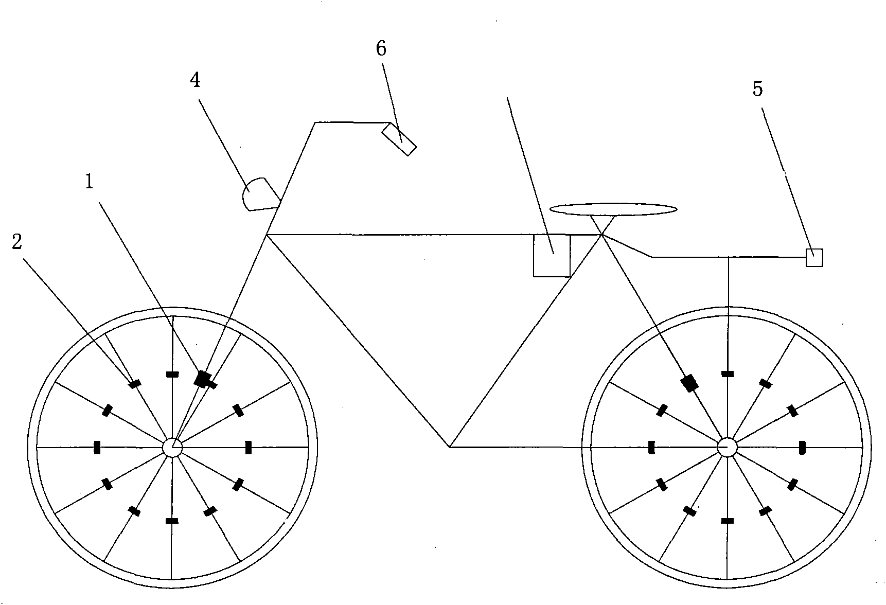 Bicycle illumination and indication device with zero energy consumption