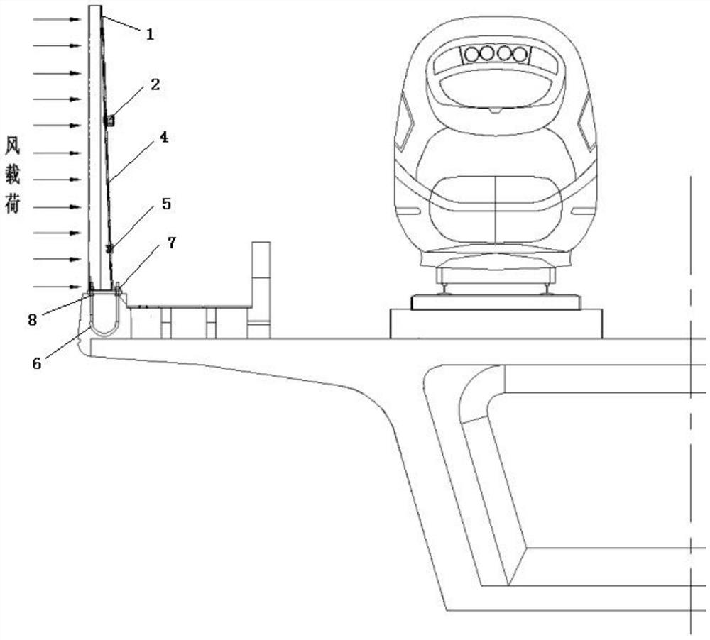 Vertical plate type wind barrier of railroad bridge