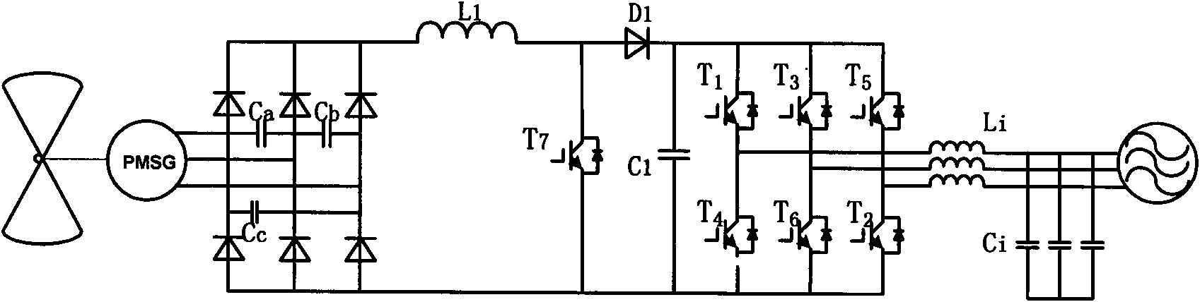 Single-stage boosting inverter with tap inductor