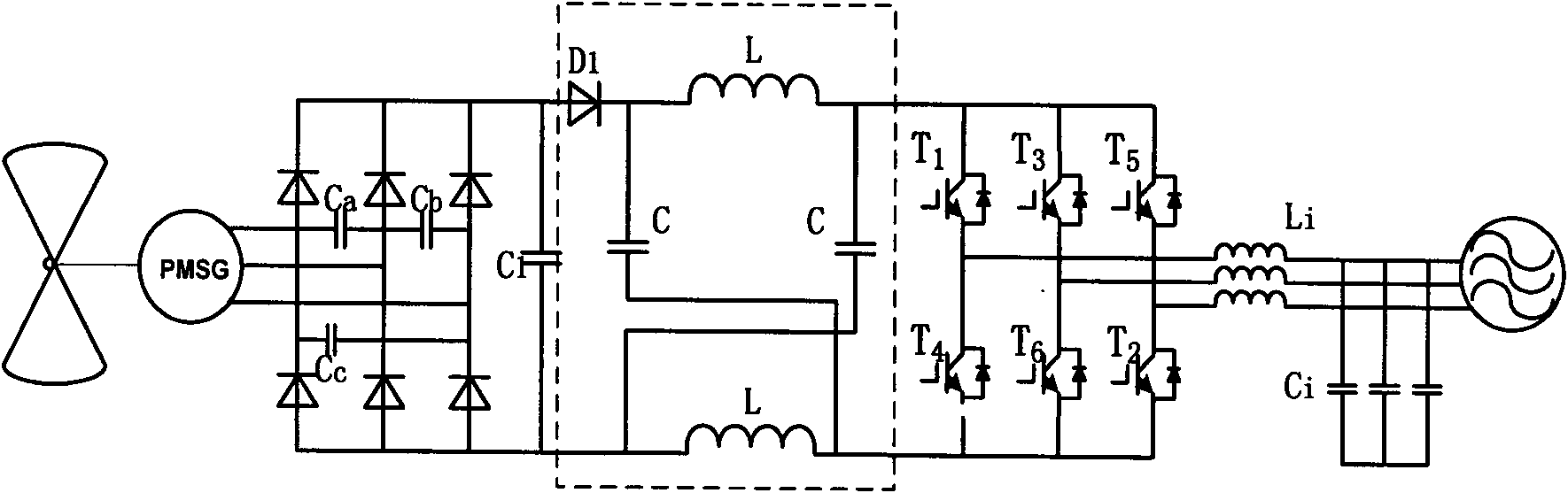 Single-stage boosting inverter with tap inductor