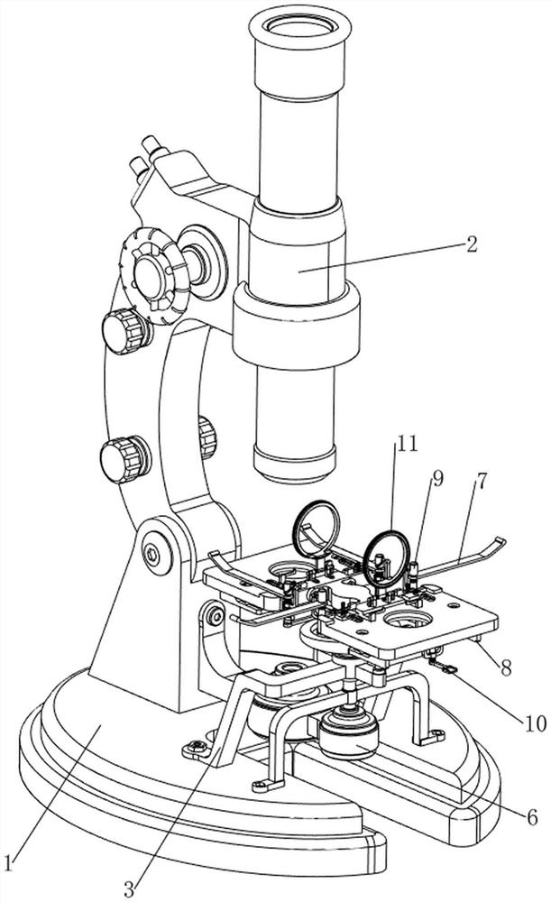 Device convenient for placing slide on electric microscope platform