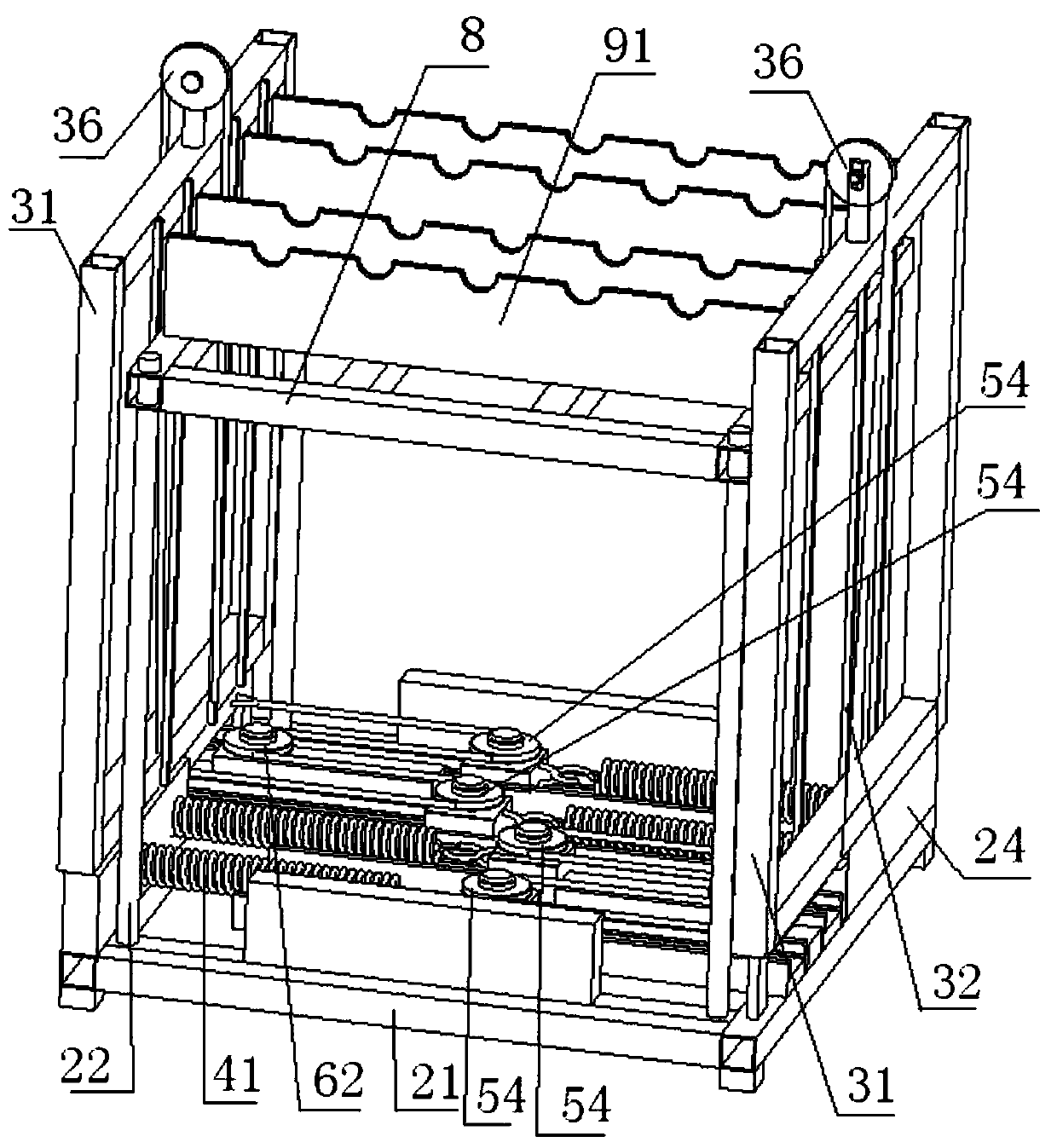 Crankshaft transfer trolley capable of automatically moving up and down